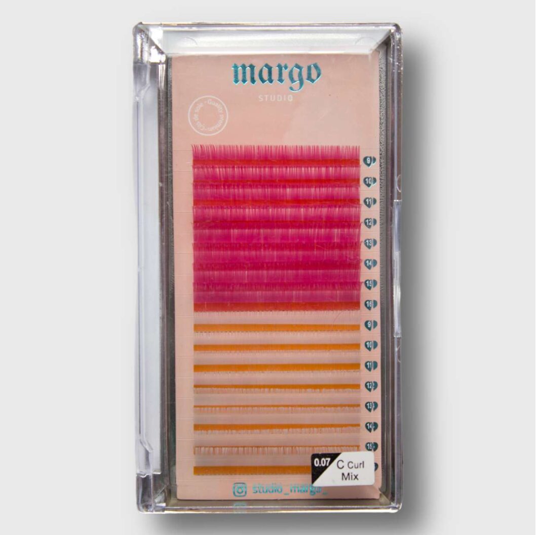 Boîte de Cils ROSE et BLANC– Volume Russe 0.07 – Courbure C – MIX